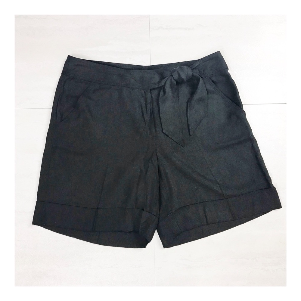 White House Black Market Black Silk Shorts Size 8